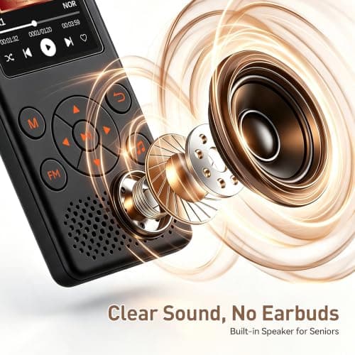 AGPTEK MP3 Player with Bluetooth 5.3 for Seniors, 2.4" Screen Big Font — view 3