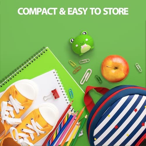 Kids Bluetooth Earbuds, Safe Volume Limmited, Wireless Earbuds for School with Mic, 30H Play Time, Waterproof, In Ear Headphones for Girls Boys, Kids Ear Buds as Gifts for Tablet Travel, Frog — view 3