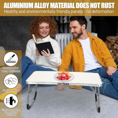 BSDLZCH Portable Folding Camping Table, Patterned White — view 4