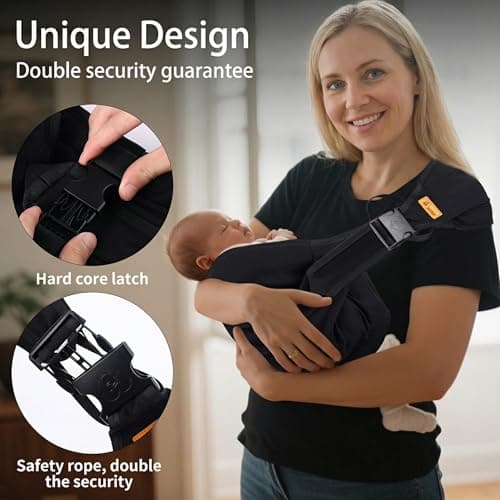 Hranio Toddler Carrier Sling Baby Carrier Newborn Baby Sling Carrier Baby Carriers from Newborn Baby Wrap Carrier Toddler Sling with Extra Wide Cozy Strap, Safety Adjustable Ergonomic Toddler Carrier — view 3