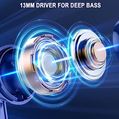 Wireless Earbuds, Bluetooth 5.4 Headphones in Ear with 4 ENC Noise Cancelling Mic, Bluetooth Earbuds 40Hrs Playtime, HiFi Stereo Deep Bass Wireless Earphones, IP7 Waterproof USB-C Fast Charge Blue — view 4