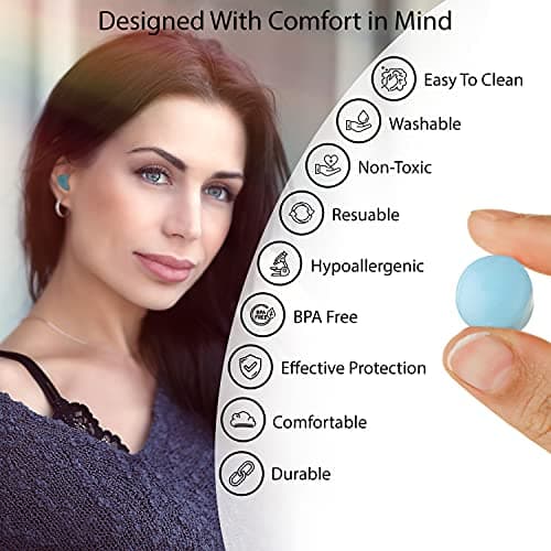 Macika Soft Silicone Ear Plugs for Sleeping 7 Pairs, 27dB Noise Cancelling, Premium Moldable Ear Plugs, Comfy, Reusable Customisable Earplugs for Sleep, Travel, Studying, Noise Reduction, Waterproof — view 4