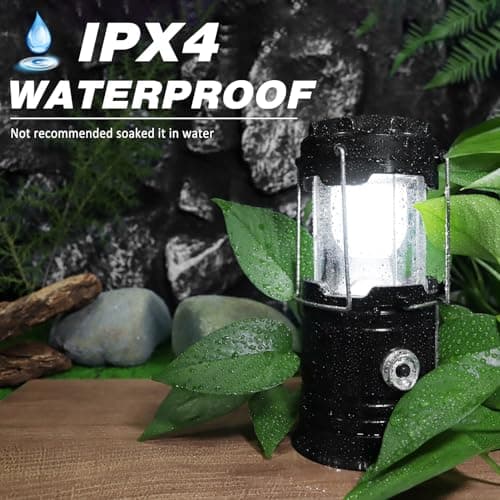 DIBMS 4-Pack Solar Camping Lantern, Collapsible Flashlight Emergency Lights — view 5