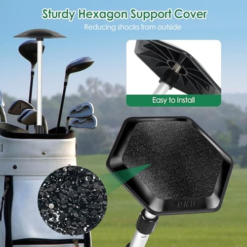 HUIJUTCHEN Golf Travel Bag Support Rod, Sturdy Aluminum Alloy Support System Adjustable Telescopic Pole with Anti-Impact Cover for Golf Club Bag Protection Stiff Arm Golf Bag Accessories — view 3