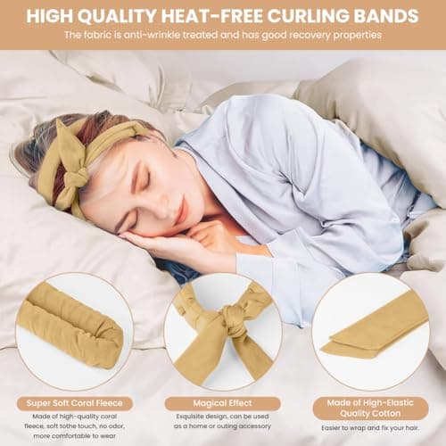 BUTBU Heatless Curlers Headband, 7PCS No Heat Hair-Curlers and Rollers — view 3