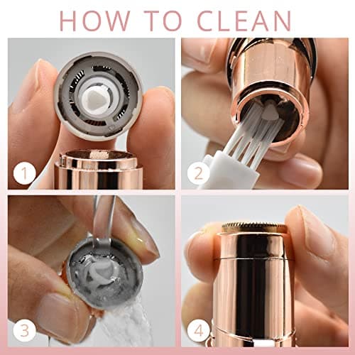 Facial Hair Removal for Women: Electric Hair Removal Device - Rechargeable Painless face Razor for Chin Upper Lip Peach Fuzz with Light (Gold) — view 5
