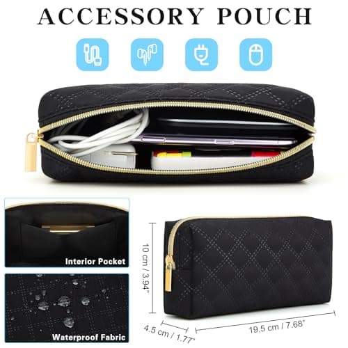 jooeer Laptop Sleeve Case 15.6-16 Inch Compatible with MacBook Pro M4/M3/M2/M1 16" Chromebook Notebook 15.6/16", Protective Waterproof Polyester Padded Computer Cover with Accessory Bag, Black — view 2