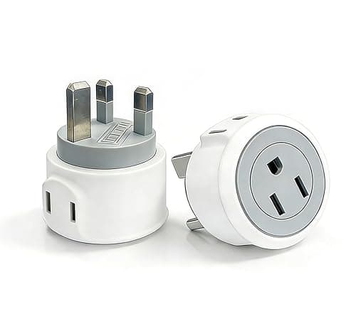 US to UK Travel Plug Adapter, American to UK Converter, 2-Pin and 3-Pin US Plug Power Adapter, Suitable for the United States, Japan, Canada, China, Brazil, Argentina, Mexico(2 Pack)