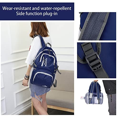 Lywencom 30L Foldable Hiking Backpack Ultralight Waterproof Daypack(Navy) — view 5