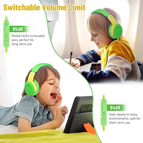 Rockpapa Share1 Kids Headphones Wired with Microphone, 85/94dB Limited — view 5