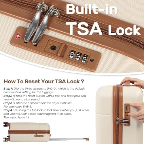 Tavoxda Cabin Suitcase 20 Inch ABS Hardshell Carry-on Luggage for Travel — view 4