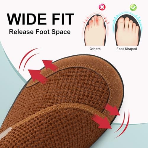 Slip On Barefoot Walking Shoes for Men Wide Fit Zero Drop Breathable Trainers UK Brown Size 10.5 Wide — view 3