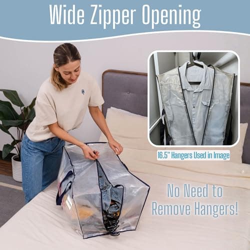 VENO 10 Pack Heavy-Duty Extra Large Moving Bags W/Backpack Straps, Moving House Essentials, Strong Handles & Zips, Clothes Storage, Packing, Laundry Bags, Reusable and Sustainable (Clear, 10 Pack) — view 5