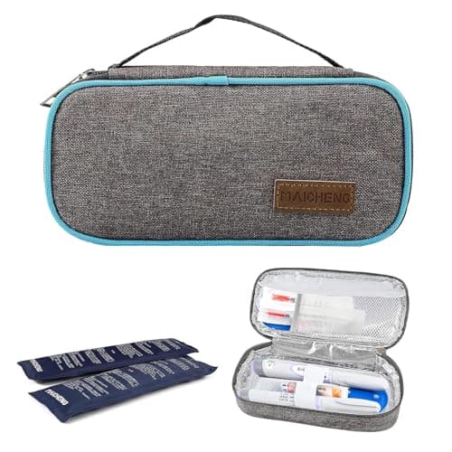 ALNKDH Insulin Cooler Travel Case, Portable Medical Travel Cooler Case Pack, Diabetic Medical Bag for Insulin Pen and Insulin Medicine Cool Storage with 2 Cooling Ice Packs — view 2