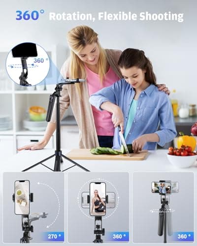 Avaspot 71" Phone Tripod with 2 LED Fill Lights & Removable Remote, All-in-One Extendable Selfie Stick Tripod for iPhone, Android & Camera, Ideal for Selfies, Vlogging & Video Recording — view 4
