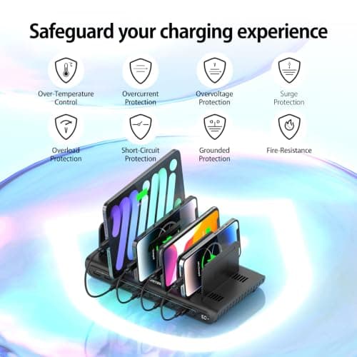 Unitek 60W 10 Port USB Charging Station for Multiple Devices & LED Display — view 5