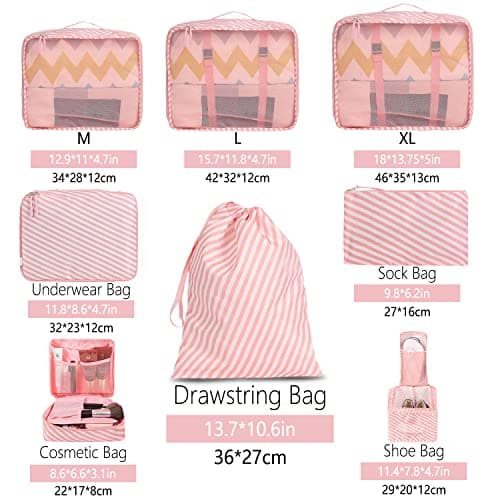 BAGAIL Packing Cubes for Suitcase 8 Set, Lightweight Luggage Packing Organizers Packing Cubes for Travel Accessories — view 2
