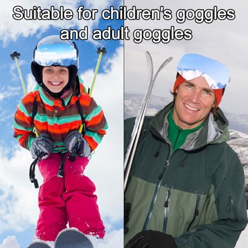Sinbana 4pcs Ski Snowboard Goggle Cover Sleeves, 4 Snowy Mountains Patterns Polyester Ski Goggle Lens Cover Protectors for Adults Kids Travel Storage Accessories Scratch-Resistant & Dust-Resistant — view 6