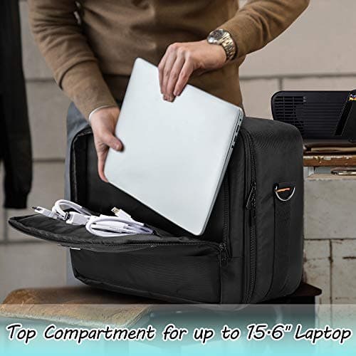 CURMIO Projector Case, Carrying Bag for Most Major Projectors, Black — view 4