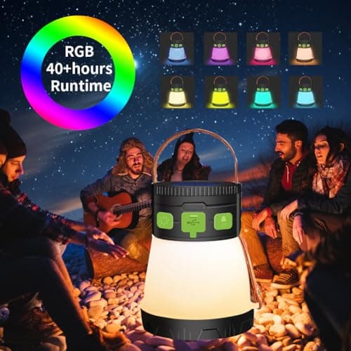Rechargeable Camping Lantern, 2000 Lumens 40 Hrs 8000mAh Battery Powered Solar Camping Lights with Warm White Light, 8 Light Modes, Outdoor Portable Lanterns for Hiking, Camping, Fishing, Emergency — view 3