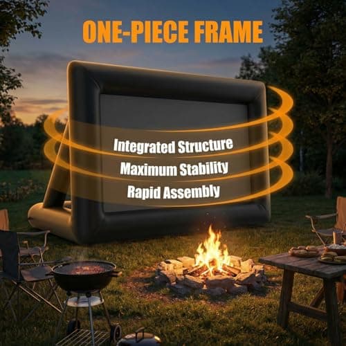 Inflatable Projector Screen, 16FT Inflatable Movie Screen Outdoor One-piece Design Front & Rear Projection Blow Up 16:9 HD Movie Screen Outdoor Projector Screen for Backyard Movie Night Pool Party — view 5
