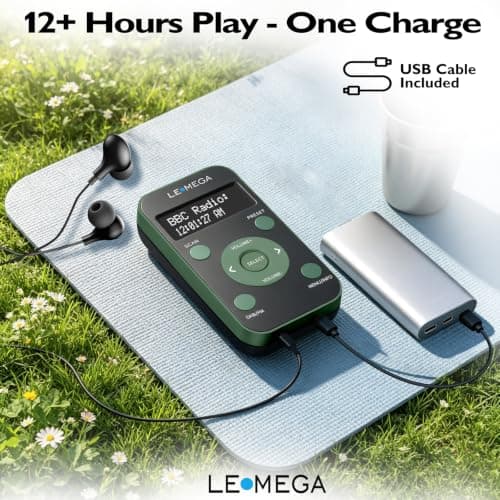 LEMEGA PR1L Pocket DAB/DAB+ Digital Radio,Rechargeable,Earphones Incl,Green — view 3