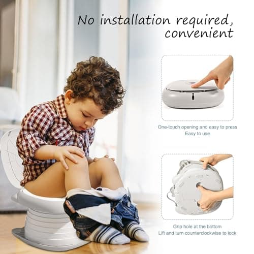 Travel Potty for Toddlers, Foldable Portable Potty for Toddlers: Training Toilet Seat with Disposable Emergency Bag, Lightweight Design for Car Camping, Indoor Outdoor Use by Boys Girls — view 3