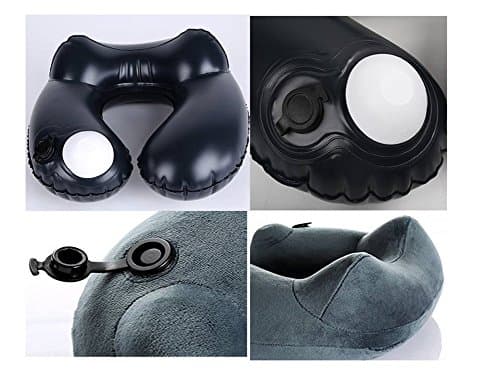 KXCFCYS Travel Pillow Luxuriously Soft Inflatable Neck Pillow Support-Compact & Lightweight for Sleeping on Airplane, Car, and Train Carrying Bag-Soft & Ergonomic One Size Design — view 3