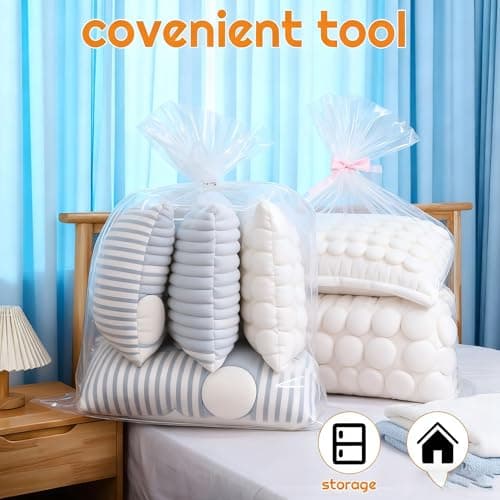 LPVVPEZ 10 Pack Large Clear Plastic Bags, 100x152cm Extra Large Waterproof Dustproof Storage Bags for Suitcase, Furniture, Quilt, Seasonal Clothing and Plush Toys — view 5