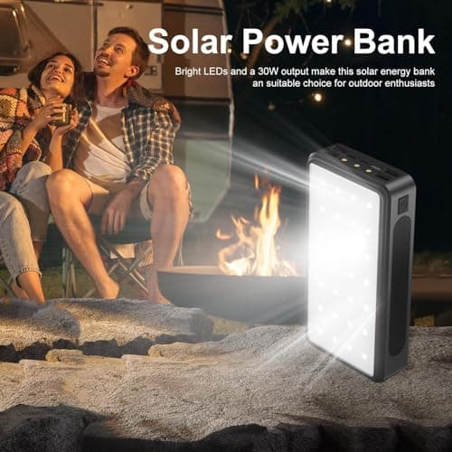 Solar Power Bank 20000mAh Waterproof Battery Pack Built-in LED Flashlight — view 3