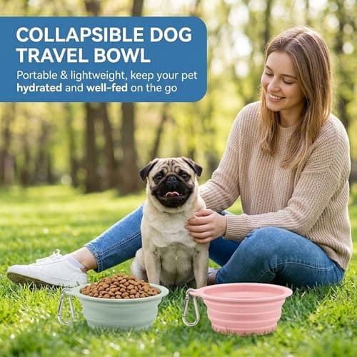 3 Pack Collapsible Dog Bowl, Portable Dog Water Bowl for Outdoor Activities, Non Slip Collapsible Bowl For Training Pets,Pink Green Purple Colour Options — view 6