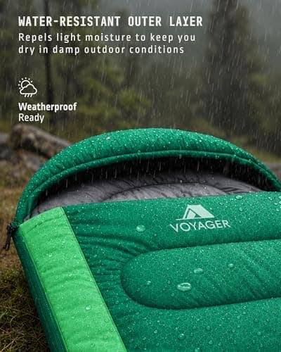 Voyager Sleeping Bag for Adults – Lightweight & Compact, Waterproof, 3-4 Season Warm & Cold Weather, Machine Washable, Ideal for Camping, Hiking & Backpacking, 220x30x80cm — view 6