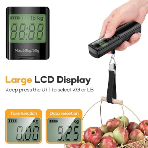 MYCARBON Luggage Scale Battery-Free, Electronic Portable Digital Weight Scale 110lb/50kg With Tare Function Lightweigh for Travel Suitcase Weigher — view 5