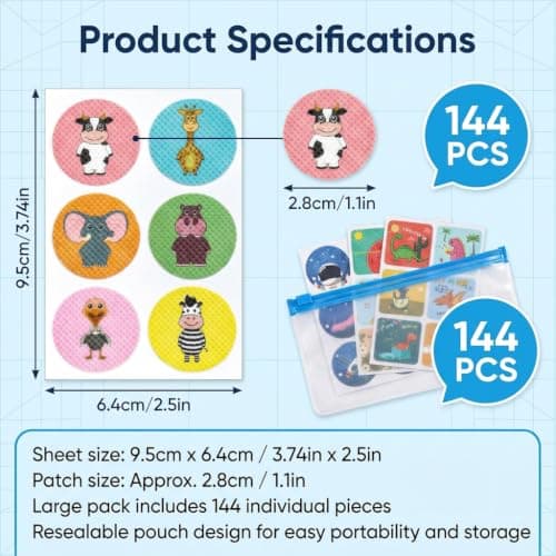 144 Mosquito Stickers and Patches, Insect Repellent Wearable Sticker Set with 24 Patterns, Outdoor Mosquito Patches for Kids Adults Camping Hiking and Travel — view 3