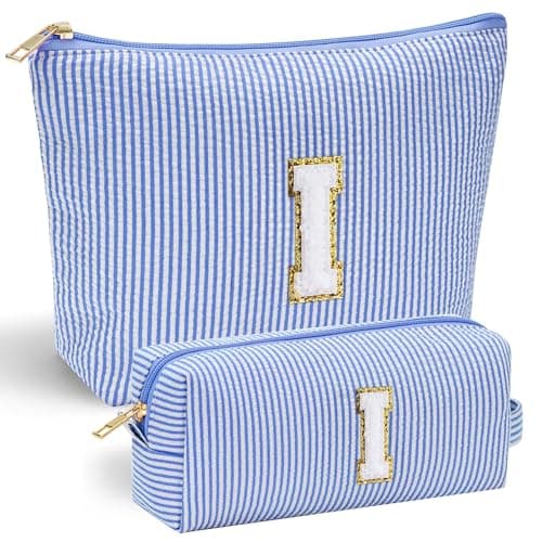 Parima Birthday Gifts for Women Teen Girls - Birthday Gifts Idea for Friend Female | Cute Blue Makeup Bag Pouch Cosmetic Bags Travel Toiletry Bag for Her Mom Girlfriend Wife Bridesmaid Teenage Girl