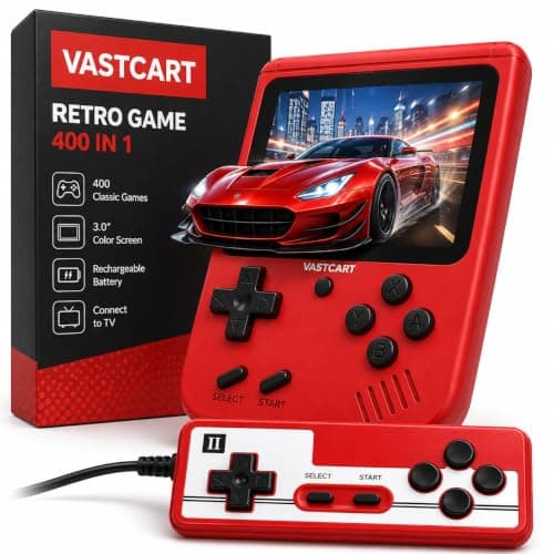 Retro Handheld Game Console 400 in 1, 3.0-Inch LCD Portable Gaming Console with 400 Classic Games, Rechargeable Battery, TV Output, Portable Video Game Player, Gift for Teens & Adults