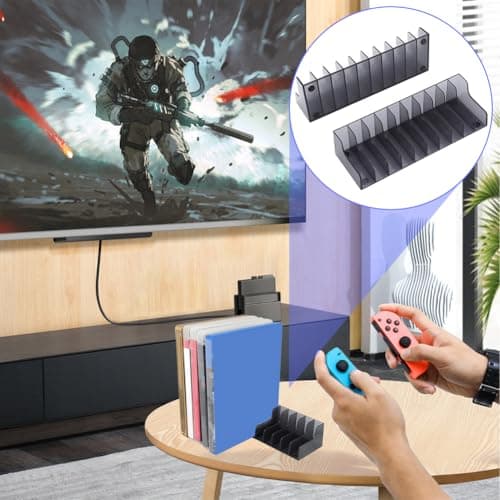 Joyzan Game CD Storage Stand, 2pcs Large Capacity Game Card Box Multi-Function Disc Rack Tower ABS Universal Holder Display Bracket Wear Resistant Organizer Small and Lightweight for PS4 Slim Pro — view 4