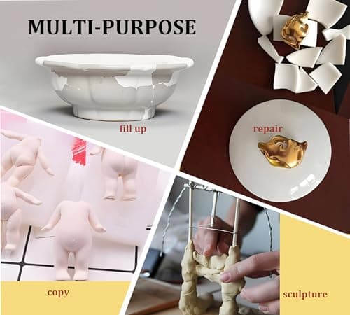 Epoxy Putty, 280g Fast Repair Pool Putty, 2 Part Epoxy Clay, Multi-Purpose Putty Filler for Cracks, Leak Fix, Sculpting - Plumbers Putty for Bonding Plastic Metal Ceramic Wood Tile (White) — view 3