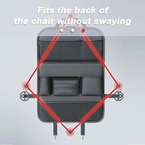 Primst 2 Pack Leather Car Backseat Organizer with Foldable Table Tray, Car Seat Back Protectors Kick Mats, Foldable Car Seat Organizer with Tablet Holder — view 6
