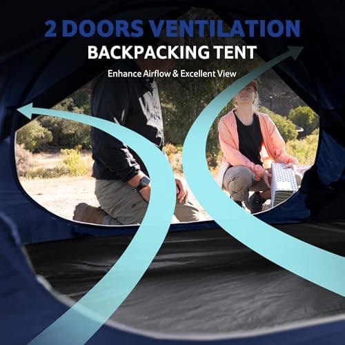 Naturehike Bleik Camping Tent, Lightweight Backpacking Tents Waterproof Double Layer for Outdoor Hiking Trekking (2 Man-Blue-No Canopy) — view 3