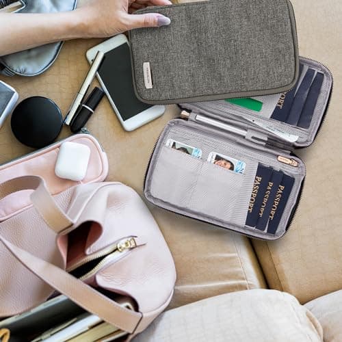 Travelon RFID Blocking Family Passport Zip Wallet, Black, 4.75 x 0.75 x 8.25, RFID Blocking Family Passport Wallet — view 3