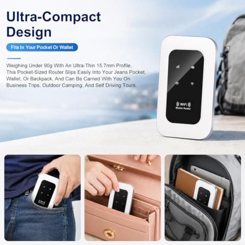4G MiFi Router WiFi 6, Portable Travel Hotspot with SIM Slot, 150Mbps — view 5