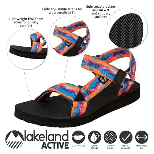 Lakeland Active Women's Mockerkin Adjustable Outdoor Walking Lifestyle Sandals - Wasdale Orange - 4 — view 4