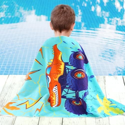 WERNNSAI Monster Microfibre Beach Towel for Kids, 76 x 150cm Bath Towel — view 6