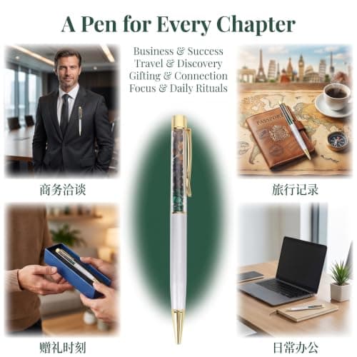 Arglfty Travel Gifts, 2-Piece Set: Crystal Pen & Inspirational Kraft Card, Crystal Gifts for Women, Men, Travellers and Travel Lovers, Thoughtful Gift, Ideas Present for Someone Going Travelling — view 6