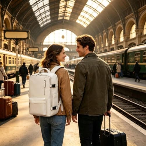 Backpack with Shoe Compartment Laptop Luggage Bookbag with USB Charging — view 2