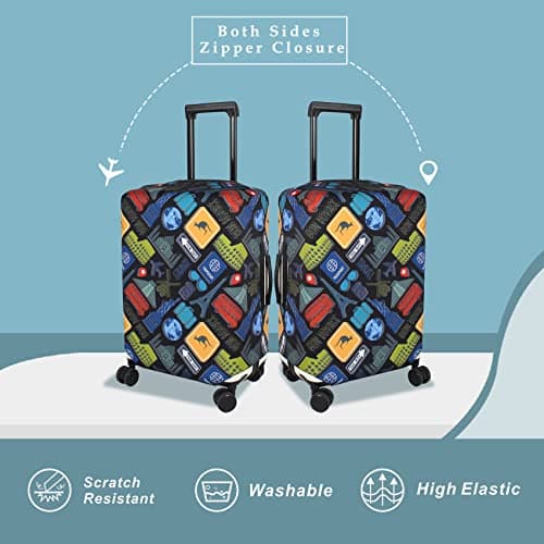 Explore Land Travel Luggage Cover Suitcase Protector Fits 27-30 Inch Luggage (Bon Voyage, L) — view 2