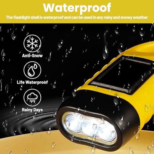 2 PCS Wind Up Solar Torch UK Led Rechargeable Camping Flashlight Hand Crank — view 4