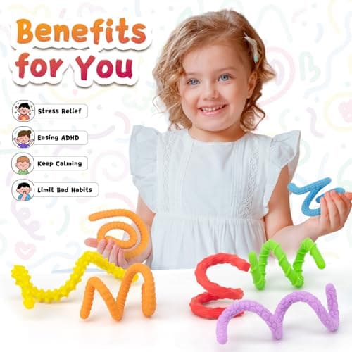 ddLUCK Fidget Toys for Kids Adults, 6 Pack Sensory Sticks with ADHD Autism — view 5