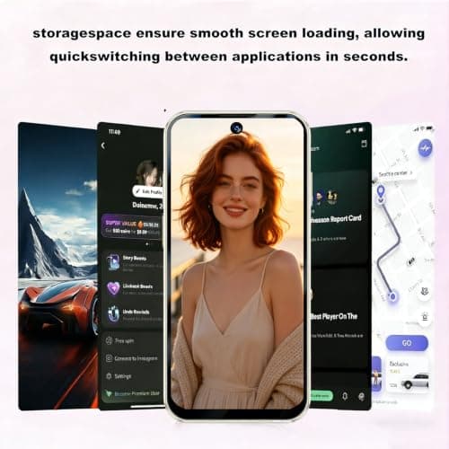 Longben Mini Unlocked Smartphone, Android 12.0 Small Phone, 3.88", 4G Dual SIM, 1950mAh, Face ID GPS WiFi OTG, Beige 4+64GB — view 4